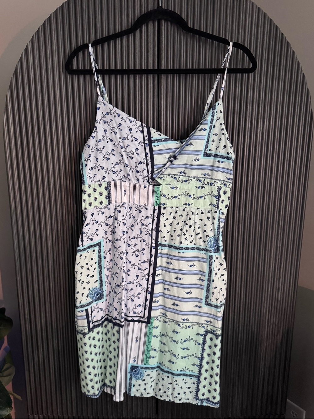 Patchwork Linen Slip Dress